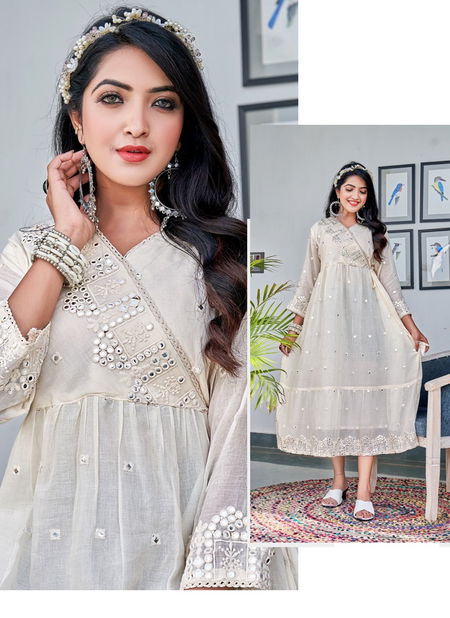 Milky Mul Mul By Viyaa Cotton Designer Anarkali Kurtis Catalog Catalog